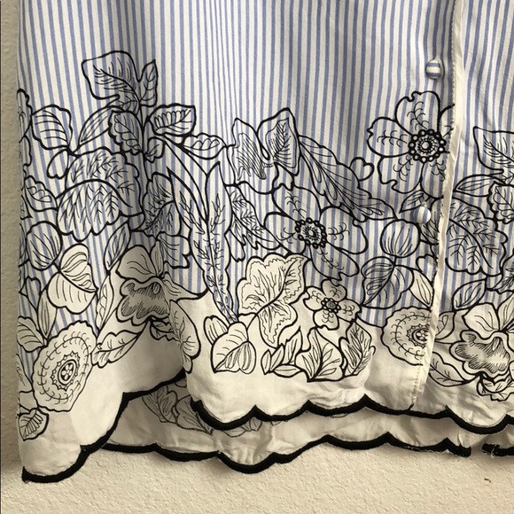 Anthro Floreat | Embroidered Striped Blouse NWT - Picture 2 of 6